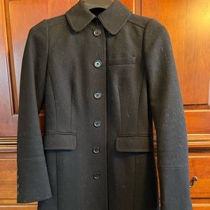 J Crew Day Coat in Black wool blend. Gently worn.
